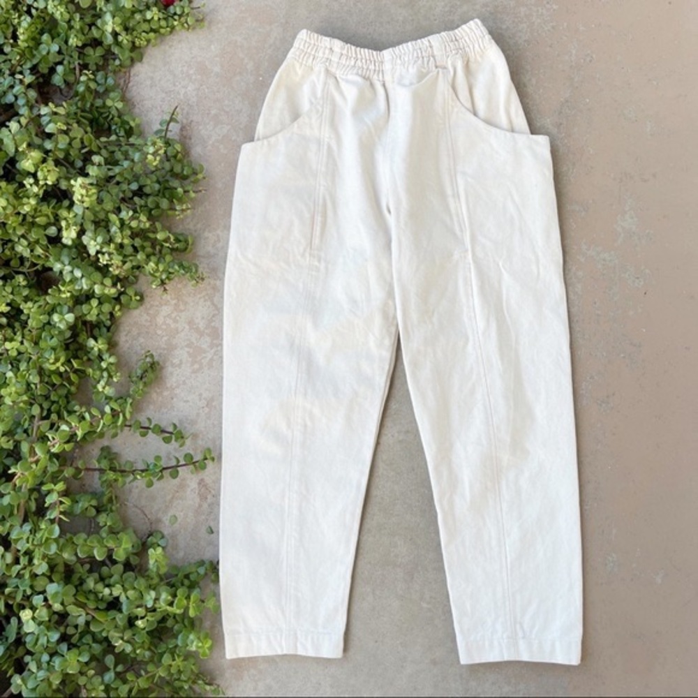 Elizabeth Suzann Clyde Work Pant Cotton Canvas Natural